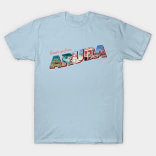 Greetings from Aruba Vintage style retro souvenir T-Shirt